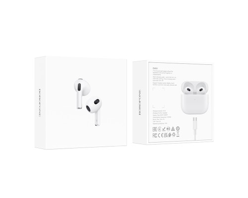 Бездротові навушники BOROFONE BW81 True wireless stereo headset White (6941991114953)