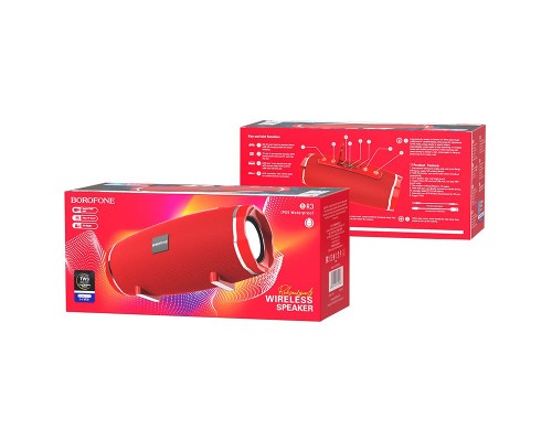 Портативна колонка BOROFONE BR3 Rich sound sports wireless speaker Red (6931474715586)