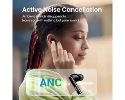 Бездротові навушники UGREEN WS106 HiTune T3 Active Noise-Cancelling Wireless Earbuds, IPX5, Black (UGR-90401) (UGR-90401)