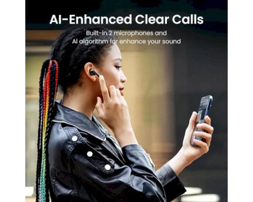 Бездротові навушники UGREEN WS106 HiTune T3 Active Noise-Cancelling Wireless Earbuds, IPX5, Black (UGR-90401) (UGR-90401)