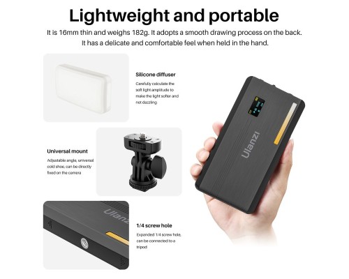 Відеосвітло Ulanzi VL200 Bi-color Led Light 8W Black (2481 VL200) (2481)