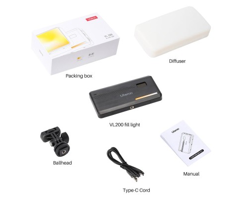 Відеосвітло Ulanzi VL200 Bi-color Led Light 8W Black (2481 VL200) (2481)