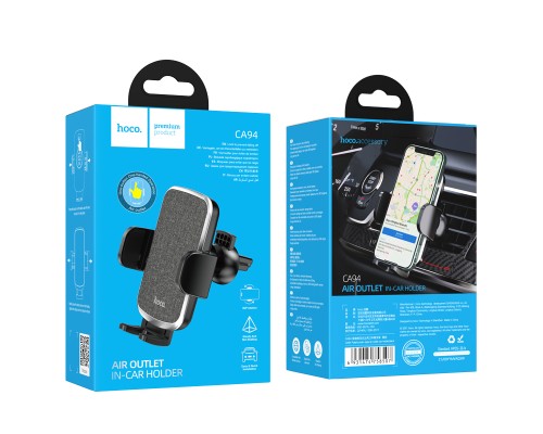 Автотримач для телефона HOCO CA94 Polaris push-type air outlet car holder Black (6931474758507)