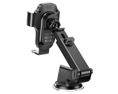 Автотримач для телефона з БЗП HOCO HW3 Wise automatic induction wireless fast charging car holder(center console) Black (6931474791849)