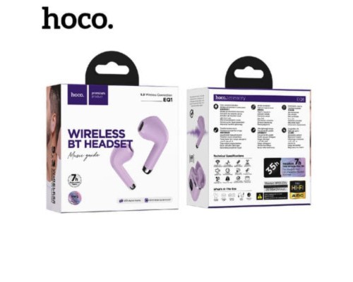 Бездротові навушники HOCO EQ1 Music guide true wireless BT headset Purple (6931474798510)