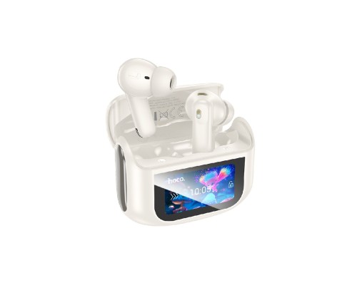 Бездротові навушники HOCO EQ21 Sandy true wireless ANC+ENC noise reduction touch screen BT headset Cloudy White (6942007647427)