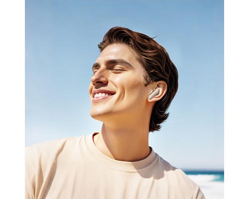 Бездротові навушники HOCO EQ21 Sandy true wireless ANC+ENC noise reduction touch screen BT headset Cloudy White (6942007647427)