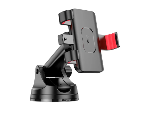 Автотримач для телефона HOCO H22 Dragon automatic clamping car holder(center console) Red Black (6942007605656)