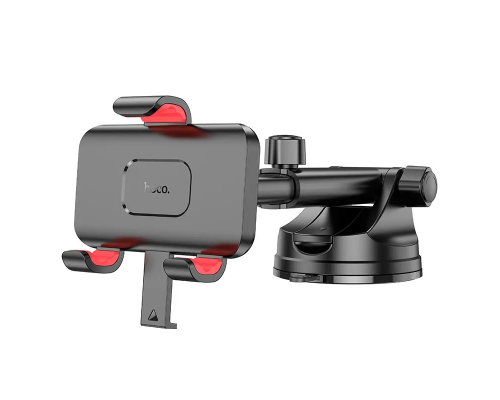 Автотримач для телефона HOCO H22 Dragon automatic clamping car holder(center console) Red Black (6942007605656)