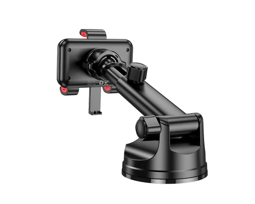 Автотримач для телефона HOCO H22 Dragon automatic clamping car holder(center console) Red Black (6942007605656)