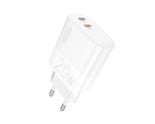 Мережевий зарядний пристрій WUW-C193 PD20W Charger USB C + USB C white (6972573336616)