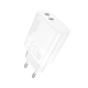 Мережевий зарядний пристрій WUW-C193 PD20W Charger USB C + USB C white (6972573336616)