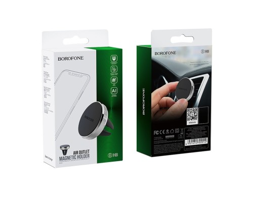 Автотримач для телефона BOROFONE BH8 Air outlet magnetic in-car holder Black (6931474702005)