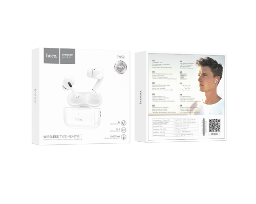 Бездротові навушники HOCO EW59 True wireless stereo headset White (6942007609470)