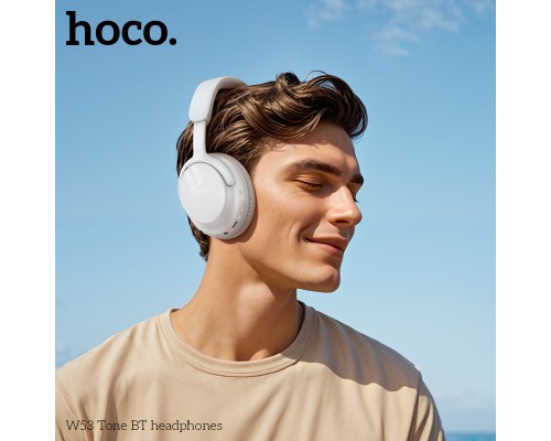 Бездротові накладні навушники HOCO W53 Tone BT headphones Morning Mist White (6942007646581)