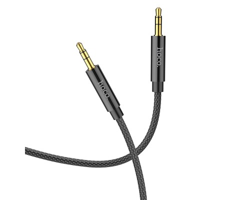 Аудiокабель HOCO UPA19 3.5mm male to 3.5mm male, nylon braid, 1m, Black (6931474759863)