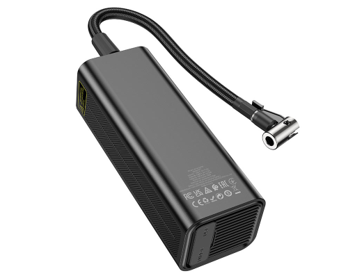 Автомобільний насос HOCO ZP7 Maddy portable smart air pump(5000mAh) Black (6942007614511)