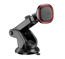 Автотримач для телефона BOROFONE BH125 Roman magnetic car holder (center console) Black and Red (6941991119552)