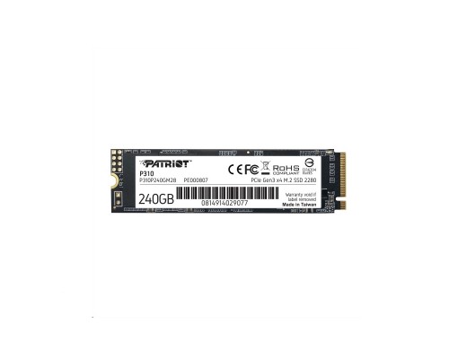 Накопичувач SSD M.2 Patriot P310 240GB NVMe 2280 PCIe 3.0 3D TLC (P310P240GM28)