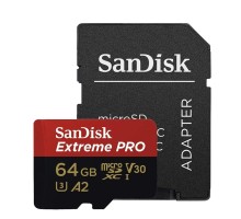 Карта пам'яті microSDXC (UHS-1 U3) SanDisk Extreme Pro A2 64Gb class 10 V30 (R200MB/s,W90MB/s) (adapter) (SDSQXCU-064G-GN6MA)