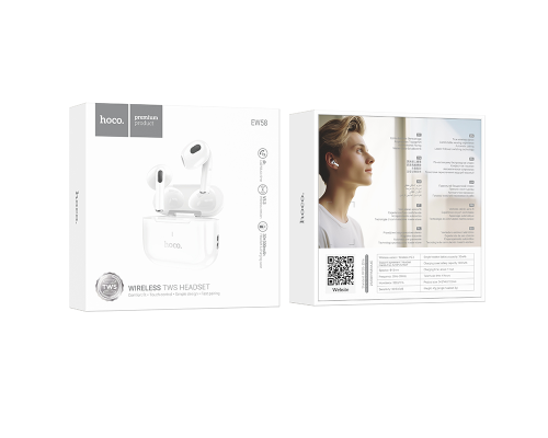 Бездротові навушники HOCO EW58 True wireless stereo headset White (6942007609463)