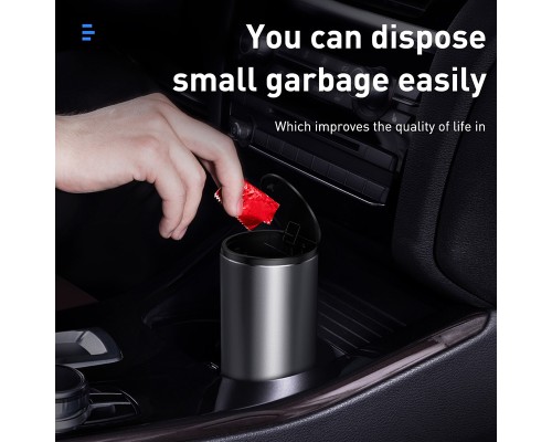 Автомобільний сміттєвий контейнер Baseus Gentleman Style Vehicle-mounted Trash Can（Bag1 roll/30）Dark gray (CRLJT-0G)