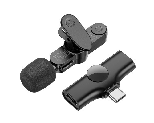 Бездротова мікрофонна система BOROFONE BFK12 Trophy lavalier wireless digital microphone Type-C Black (6941991106392)