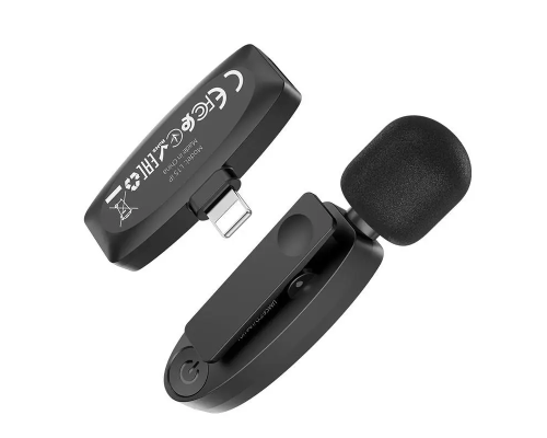 Бездротова мікрофонна система HOCO L15 iP Crystal lavalier wireless digital microphone Black (6931474789020)