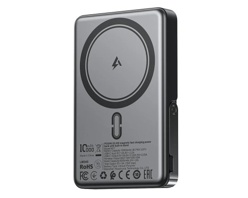 Зовнішній акумулятор ACEFAST M17 PD20W/22.5W magnetic fast charging power bank with built-in stand 10000mAh Black (6974316284000)