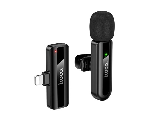 Бездротова мікрофонна система HOCO L20 Fair wireless microphone iP Black (6942007655484)