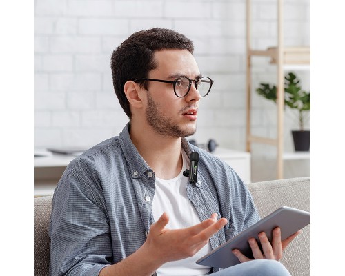 Бездротова мікрофонна система HOCO L20 Fair wireless microphone iP Black (6942007655484)