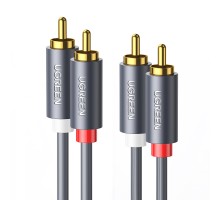 Аудіокабель UGREEN AV104, 2RCA Male to 2RCA Male, ABS, 5m Black (UGR-10520)
