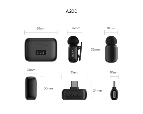 Бездротова мікрофонна система Ulanzi A200 Mini Mic Black (A046)