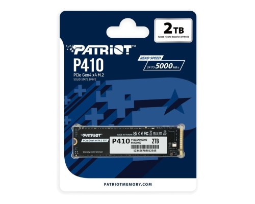 Накопичувач SSD M.2 Patriot P410 2TB NVMe 2280 PCIe Gen4 x4 5000/4500 TLC (P410P2TBM28H)