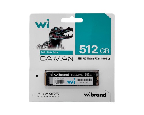 Накопичувач SSD M.2 Wibrand Caiman 512GB NVMe 2280 PCIe 3.0 3D NAND (WIM.2SSD/CA512GB)