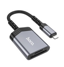 Кардридер HOCO UA25 2-in-1 card reader iP Metal Gray (6942007608855)
