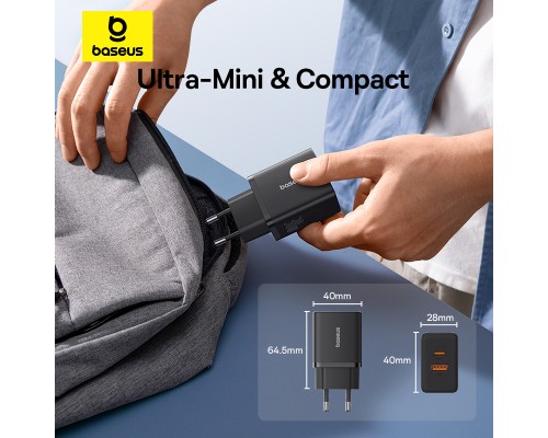 Мережевий зарядний пристрій Baseus Cube Fast Charger C+U 30W EU Cluster Black (P10111404113-00)