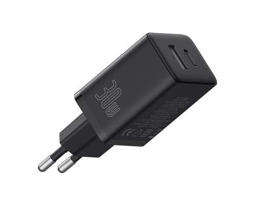 Мережевий зарядний пристрій Baseus Cube Fast Charger C+U 30W EU Cluster Black (P10111404113-00)
