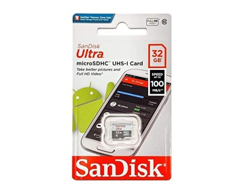 Карта пам'яті microSDHC (UHS-1) SanDisk Ultra 32Gb class 10 A1 (100Mb/s) (SDSQUNR-032G-GN3MN)