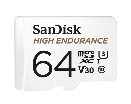 Карта пам'яті microSDXC (UHS-1 U3) SanDisk High Endurance 64Gb class 10 V30 (100Mb/s) (adapterSD) (SDSQQNR-064G-GN6IA)