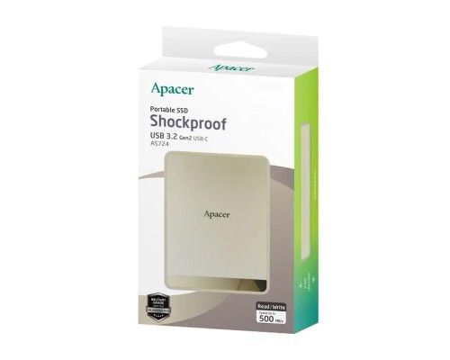 Портативний SSD Apacer AS724 1TB USB 3.2 Gen.2 Type-C Read/Write 500MB/s Cream (AP1TBAS724C-1)