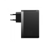 МЗП Baseus GaN5 Pro Fast Charger 2C+U 140W EU Black(With Superior Series Fast Charging Data Cable Type-C to Type-C 240W（48V/5A） 1m  Black) (CCGP100201) 