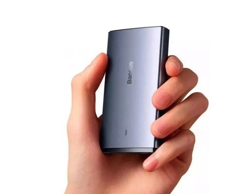 Мережевий зарядний пристрій з  кабелем Baseus GaN5 Pro Ultra-Slim Fast Charger C+U 65W Gray((With Mini White Cable C to C 100W(20V/5A) 1m Black) (CCGP150113)