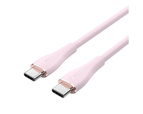 Кабель Vention USB 2.0 C Male to C Male 5A Cable 1M Pink Silicone Type (TAWPF) (TAWPF)