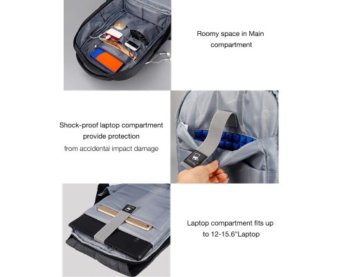 Рюкзак Tigernu T-B3237U 16" Grey (T-B3237U)