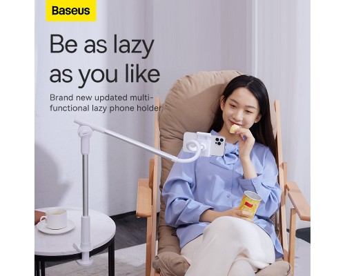 Тримач для телефона Baseus Unlimited adjustment lazy phone holder silver (SULR-0S)