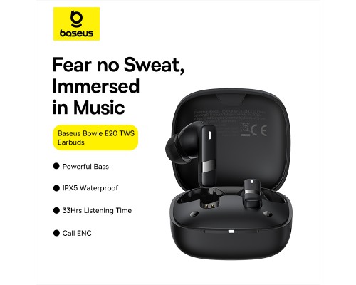 Бездротові навушники Baseus Bowie E20 True Wireless Earphones Cluster Black (A00069700113-00)