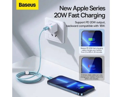 Кабель Baseus Gem Fast-Charging Data Cable USB-C to iP 20W 1m Galaxy Blue (P10373001311-00)