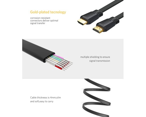 Кабель UGREEN ED015 HDMI Flat Cable 3m (UGR-50820) (UGR-50820)
