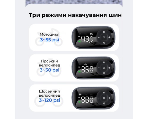 Автомобільний насос Baseus PrimeTrip Series Portable Bike Pump Cosmic Black (C11169000121-00)